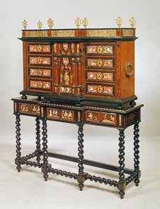 Mobile su supporto, Chinoiserie, metà del XVIII secolo lacca